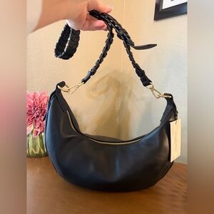 Jules Kae Black Vegan Leather Hobo Bag-NWT